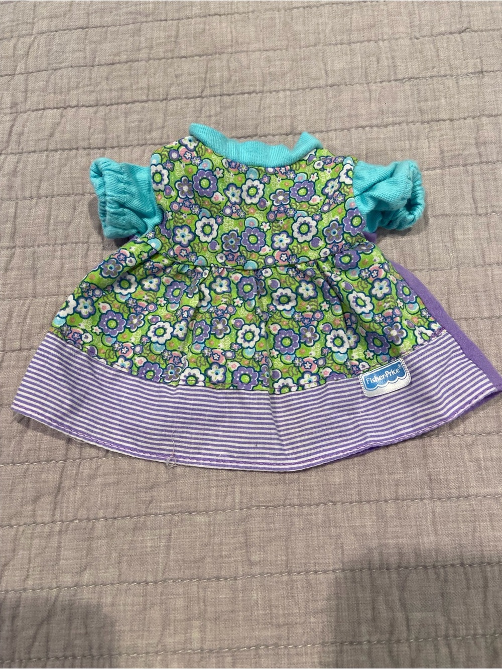 Fisher-Price Little Mommy Floral Green & Purple Doll Dress/Top